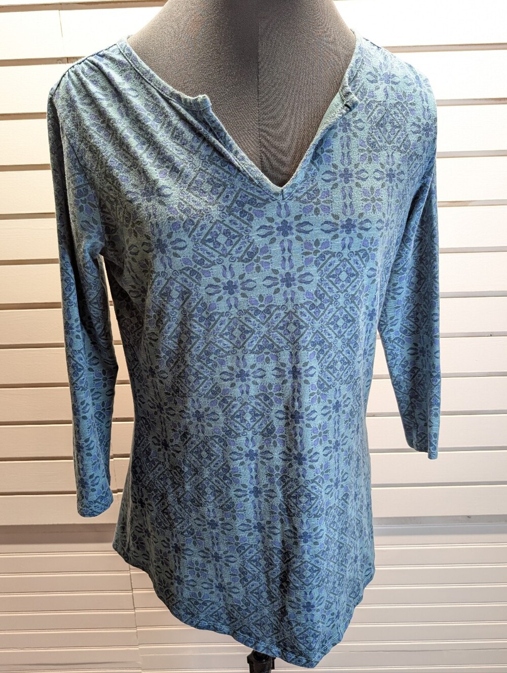 TOAD & CO Tamaya Dos Tunic Size M Women’s 3/4 Sleeve V-Neck Organic Cotton Blend